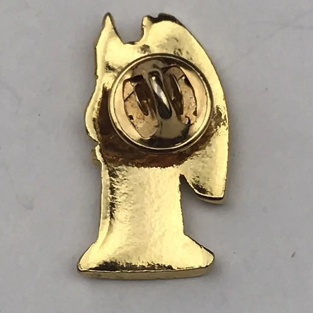 Angel Guard Catholic Christian Vintage Pin Brooch Gold Tone Religious